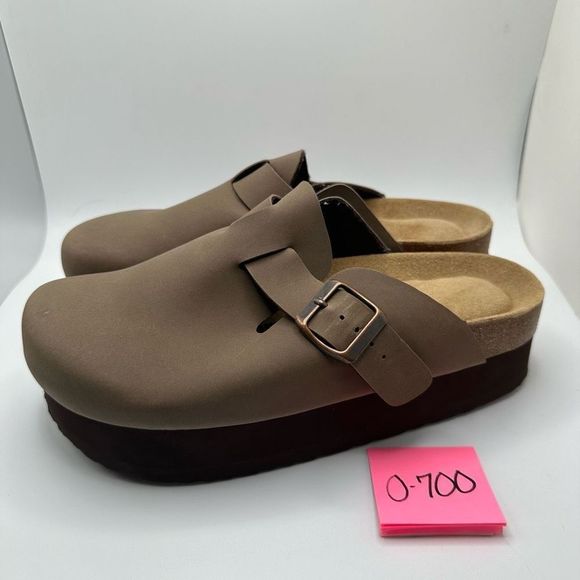 CUSHIONAIRE Women's Cork Footbed Platform Clog 7.5 BROWN - Picture 3 of 7